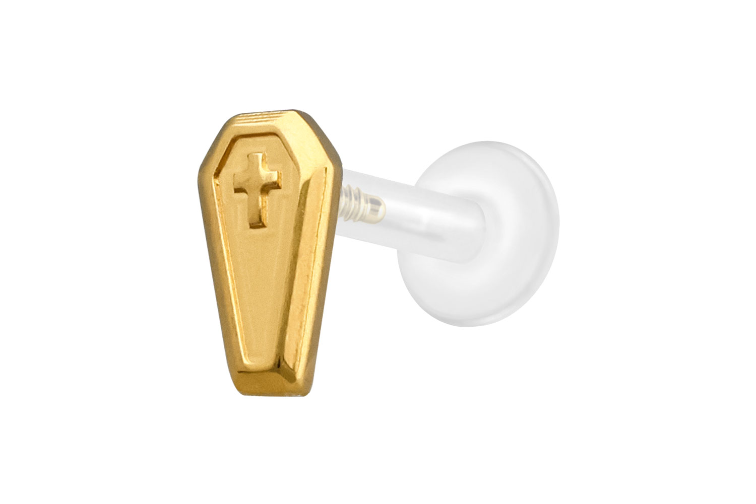 PTFE Labret Piercing mit Innengewinde + Titan-Aufsatz SARG